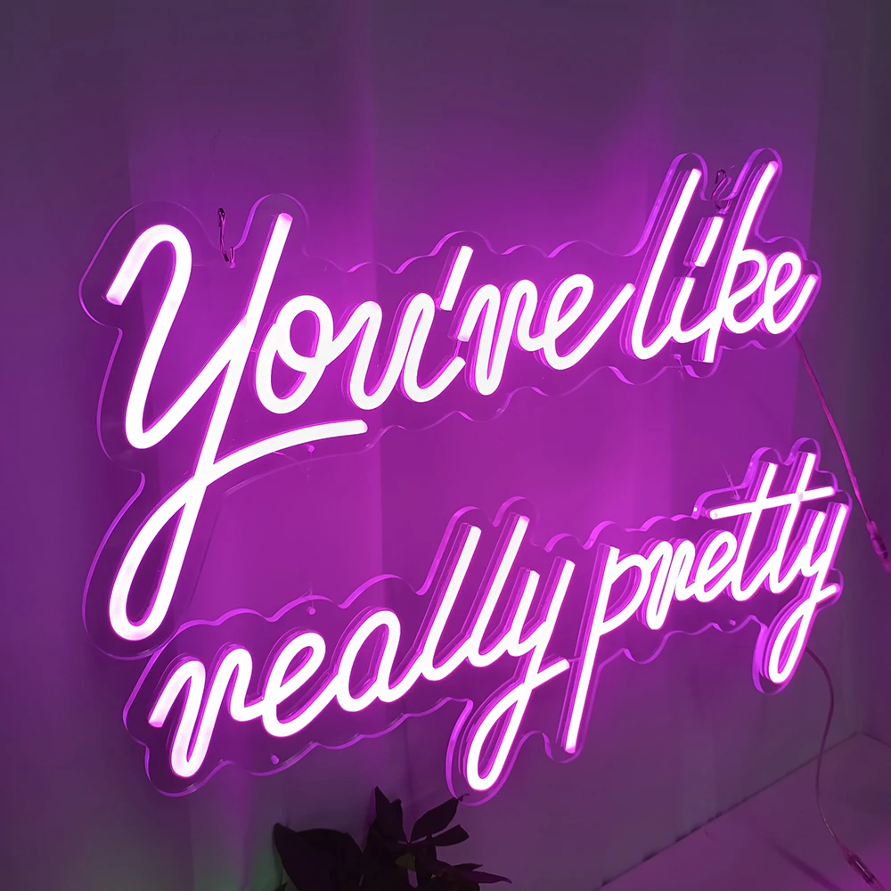 Неоновая вывеска на заказ вы как действительно красивая для бара свадебной