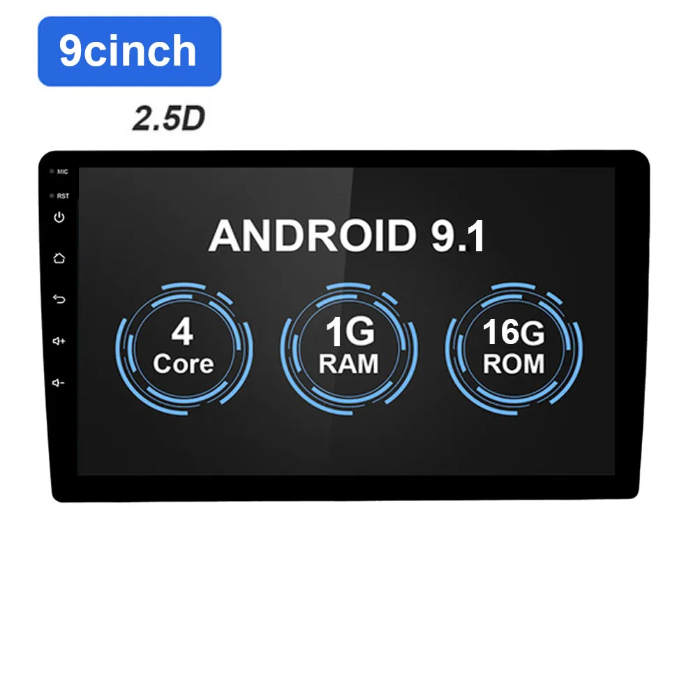 9inch 1 16G 10,1/9 дюймов Android 9,1 2din автомобильное радио gps Navi авторадио Автомобильный мультимедийный плеер аудио плеер авторадио Bluetooth FM Wifi - Цвет: 9inch 1 16G