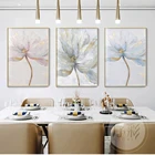 Красивый цветочный холст, абстрактная живопись, принт с перьями, украшение для гостиной, скандинавский Декор для дома, настенный постер