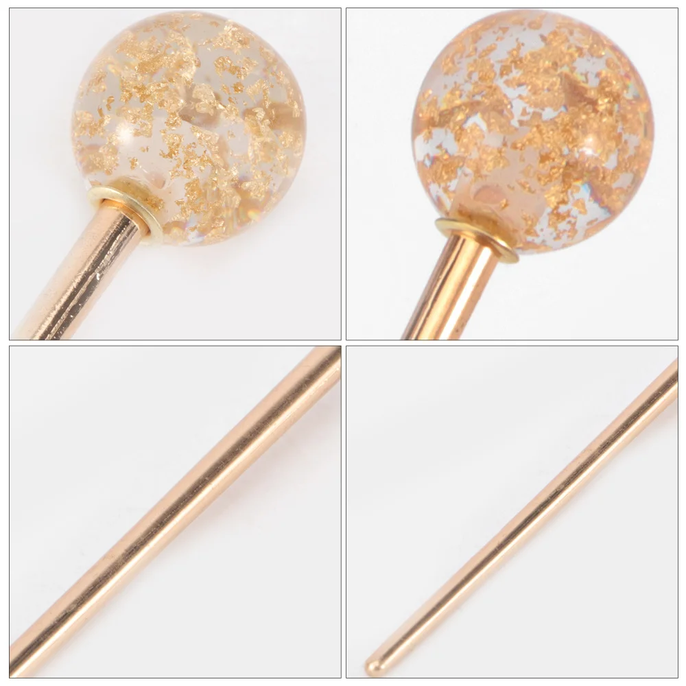 

1PC Lollipop Shape Hairpin Simple Hair Insert Fashion Hair Claw Updo Decorative Pin for Girls Golden