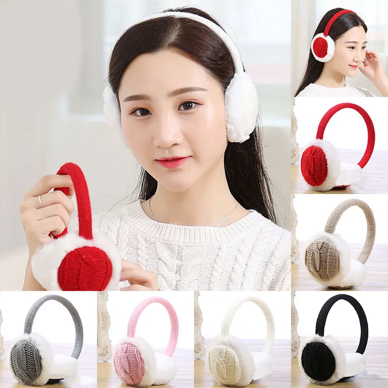 Вязаные крючком наушники зима 2019 Модные женские теплые вязаные для девочек