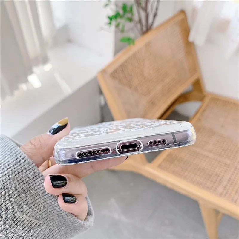 

100Pcs Dynamic Liquid Quicksand Clear Phone Case For iPhone 12 Mini 11 Pro X XR XS Max 7 8 6 Plus SE2 Snow Flower Soft TPU Cover