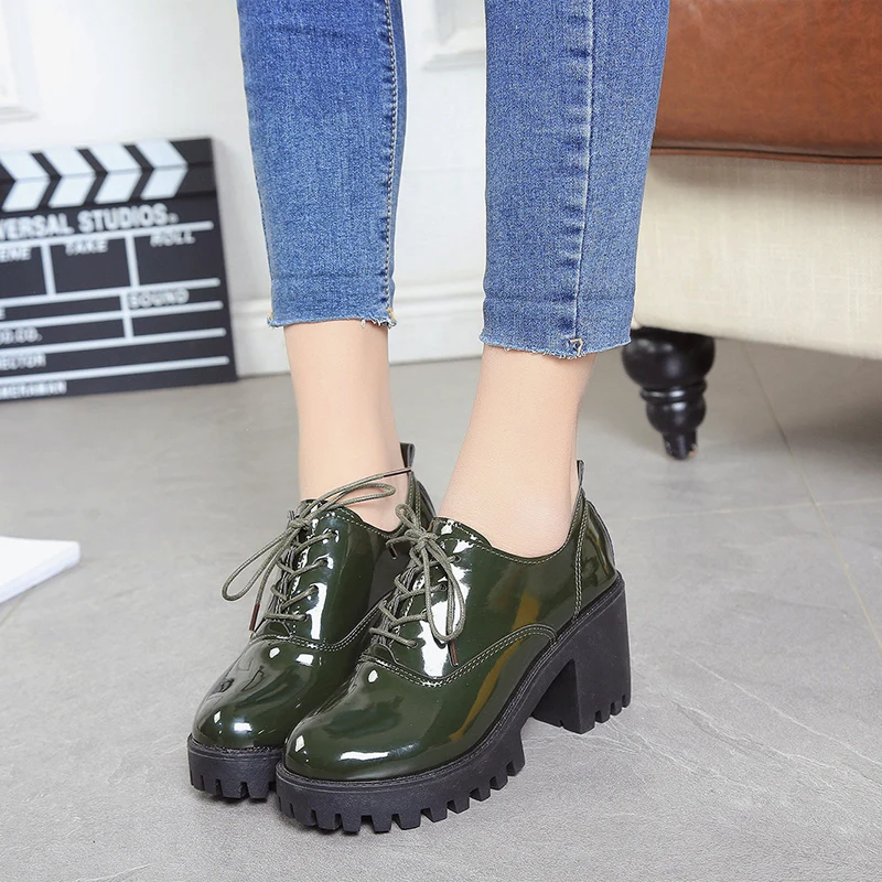 Весна 2021 новый стиль английский модельные туфли для девушек с толстыми и