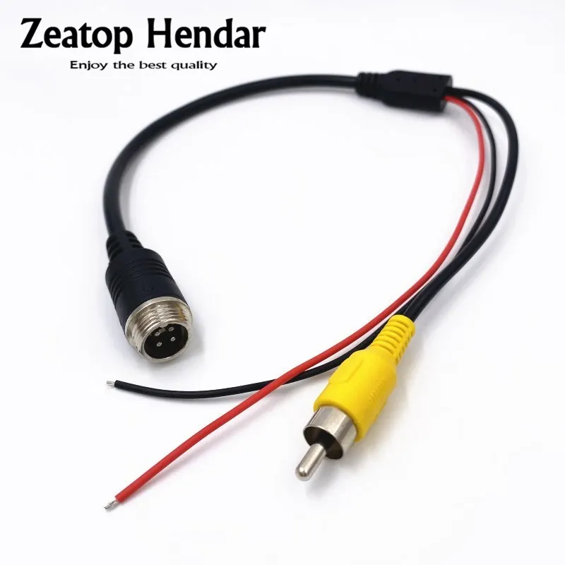 10 шт. M12 4-контактный авиационный штекер к RCA штекеру + красный черный кабель