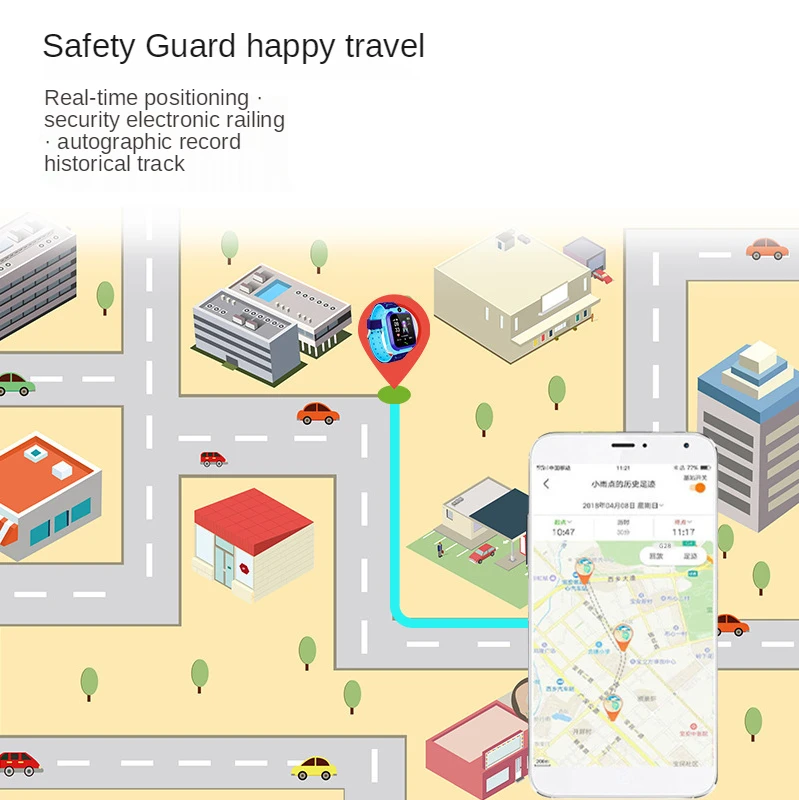 

Smart Watch Children's Loss Prevention Positioning Bracelet Multi-Language Watch SOS Dangerous Alarm Watch