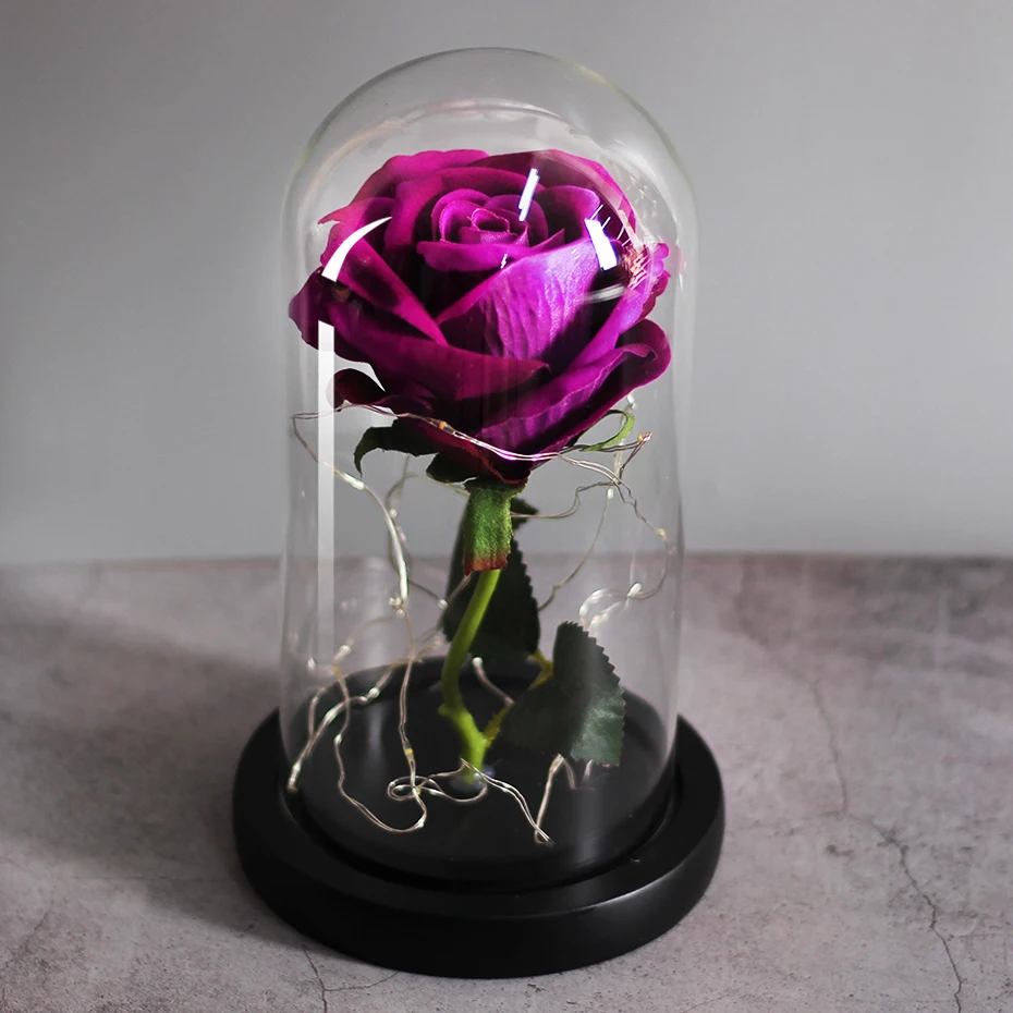 Immber Flora светящийся купол Красавица и Чудовище Роза светодиодный вечный Цветок День святого Валентина подарки на день рождения домашние вечерние Dekoration