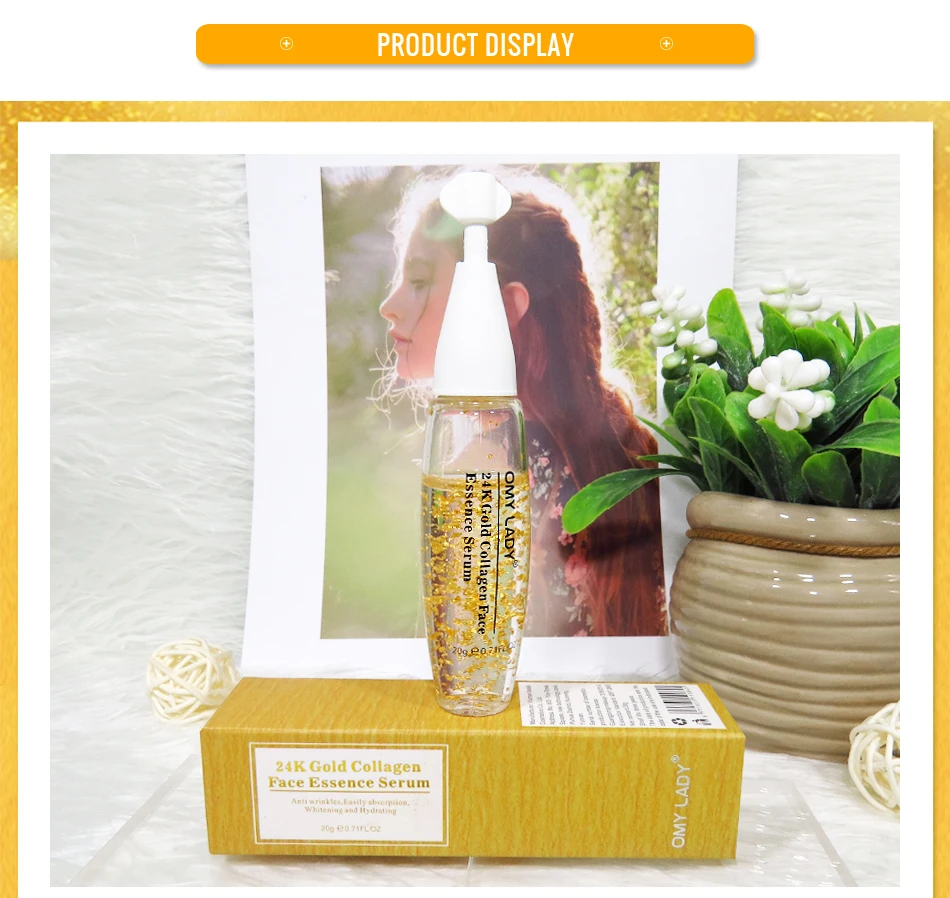 OMY LADY 24K Gold Essence Сыворотка для ухода за лицом против морщин для лица против старения отбеливание коллагена увлажняющий с гиалуроновой кислотой сыворотка
