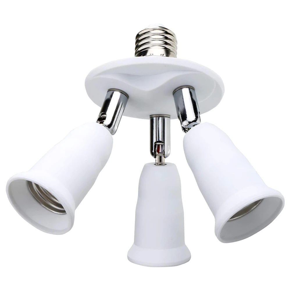 

3 in 1 Light Socket Splitter Adapter Converter for Standard LED Bulbs Vertical 180 ° Adjustable Beam with Universal Head
