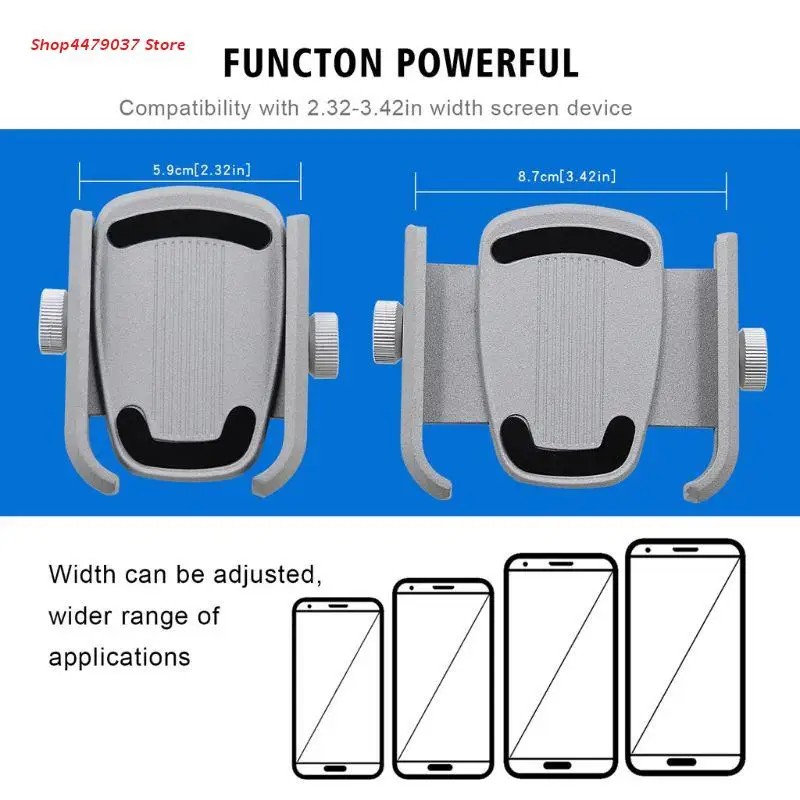 

360 Degree Universal Metal Bike Motorcycle Motorbike Mirror Smart Phone Holder Stand Mount for samsung 4.3-6.7