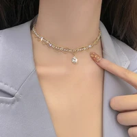 2021 new fine hollow bead necklace fashion simple temperament short clavicle chain necklace womens jewelry