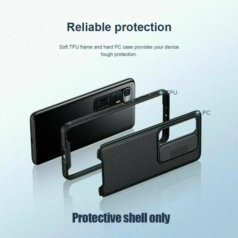 for xiaomi poco x3 nfc phone case lens sliding cover pc protective sleeve for xiaomi free global shipping