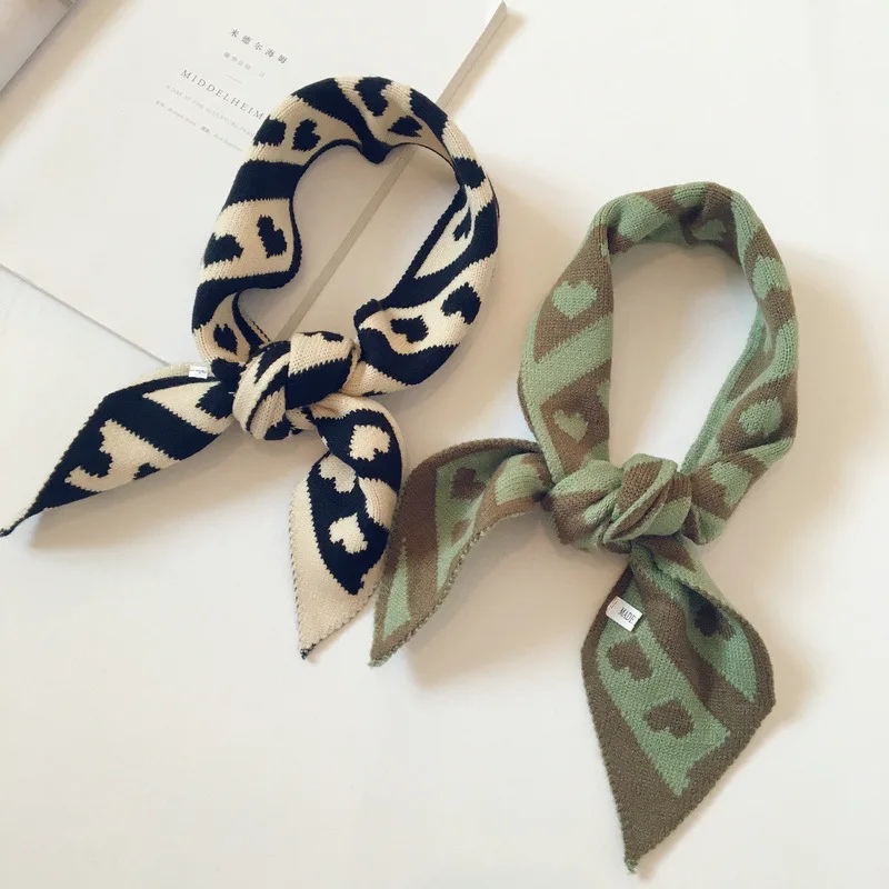 Корейский шерстяной вязаный винтажный осенне-зимний толстый женский шарф с