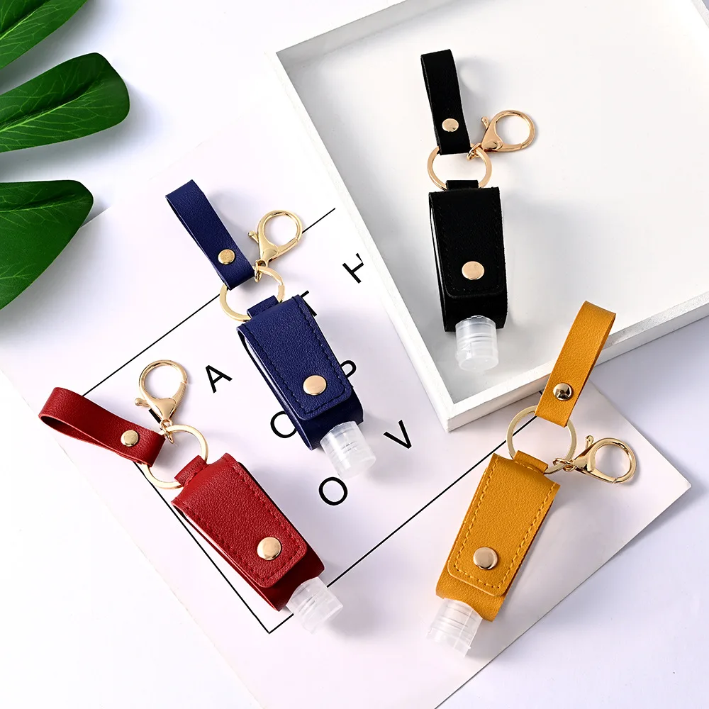 Дезинфицирующее средство для рук дорожная бутылка кожаный брелок ключей