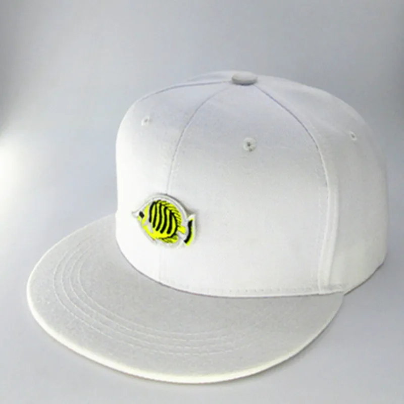 LDSLYJR хлопковая бейсболка с вышивкой в виде рыбы Кепка стиле хип-хоп регулируемые