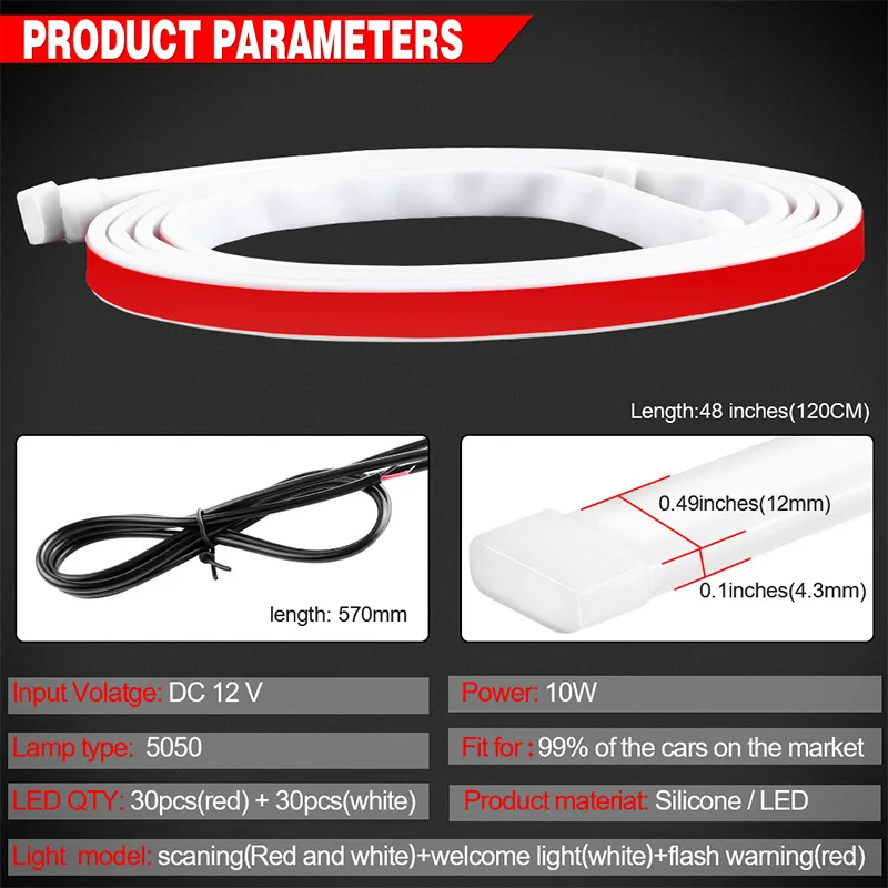 2 шт. новые сигнальные лампы для открывания двери автомобиля 144 светодиода