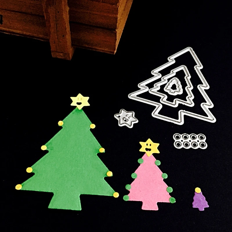 

Christmas Tree Cutting Dies Stencils Template DIY Scrapbook Album Embossing Card