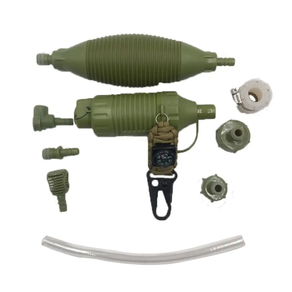 

Mini Camping Drinking Outdoor Water Purifier Suction Water Filter Matching Compass Lifeline Gravity Survival Gear