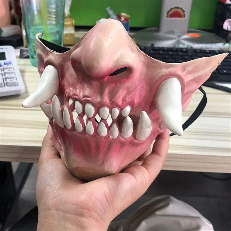 Японская Prajna Hannya Noh Кабуки демон Самурай Косплей латексная ужасная маска шлем