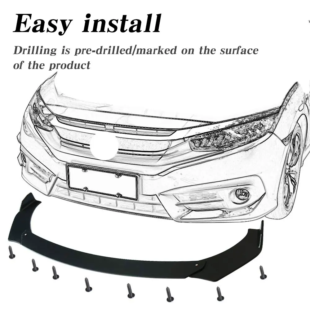 Передний бампер для губ подбородка комплект тела спойлер сплиттер диффузор 3 шт.