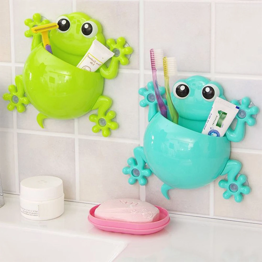 

1PC Lovely Cartoon Toothbrush Holder Cute Cartoon Animal Gecko Rack Sucker Toothbrush Toothpaste Holder Organizer For Children