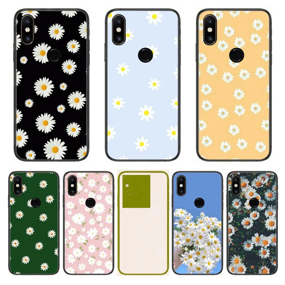 

Cute Flower Daisy Case Phone Case For xiaomi M2 C3 X3 F2 Lite NFC 6 5 x Poco k30 Pro Anime Black Cover Silicone Back Pretty