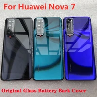 for nova 7 new original tempered glass back cover for huawei nova 7 spare parts back battery cover camera frame