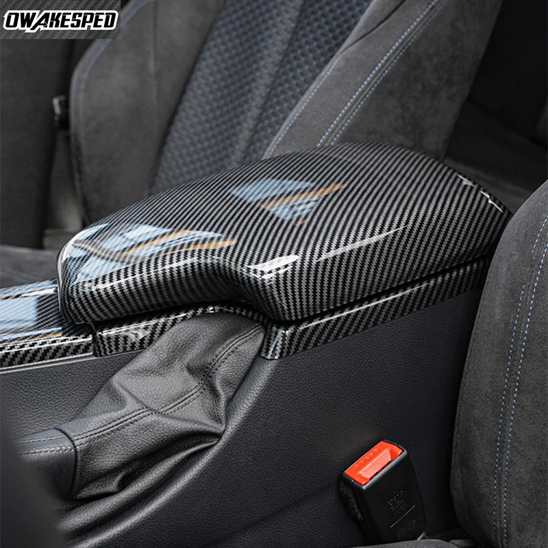 

ABS Carbon Fiber Cover Trim Stripes Central Armrest Storage Box Frame Decor Sticker For BMW F30 F31 F32 F33 F36 3 4 Series 3GT