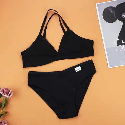Women Cotton Bra Sets Seamless Underwear Backless Vest Y-Line Strap Unlined Lingerie Ultrathin Bra & Brief Sets Female Intimates