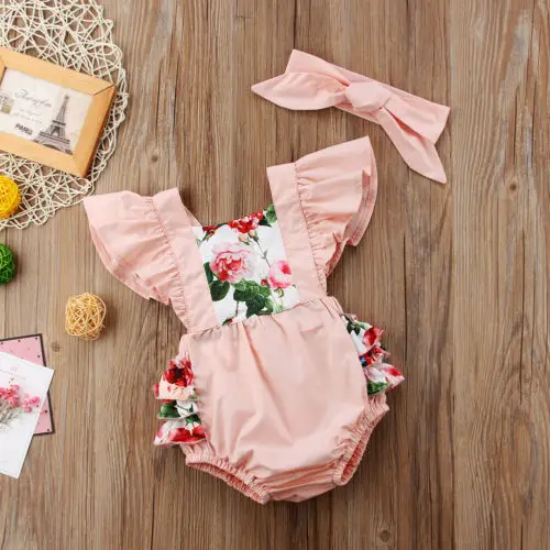 Боди принцессы с цветочным рисунком для маленьких девочек хлопковый пляжный