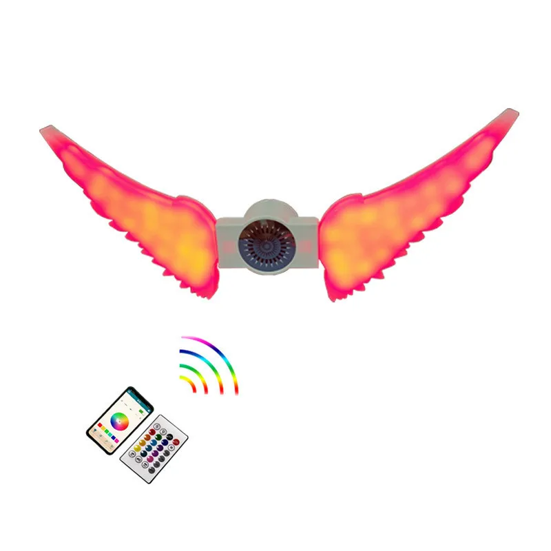 

Originality Bedside Lamp Bedroom Living Room Balcony LED Bluetooth Music Light Bulb Angel's Wings Bluetooth Music Light E27 B22