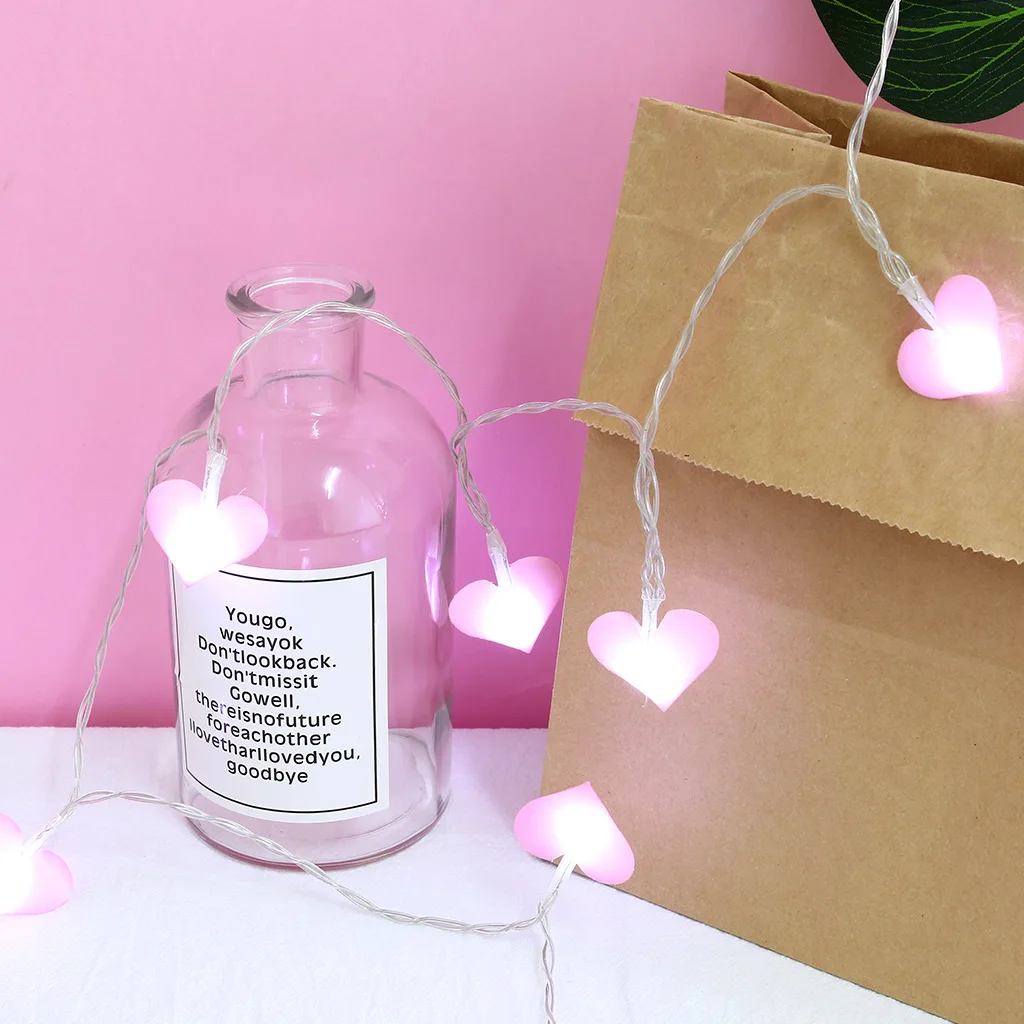 Ins девушка сердце 10LED ткань любовь в форме сердца компоновка комнаты фонари