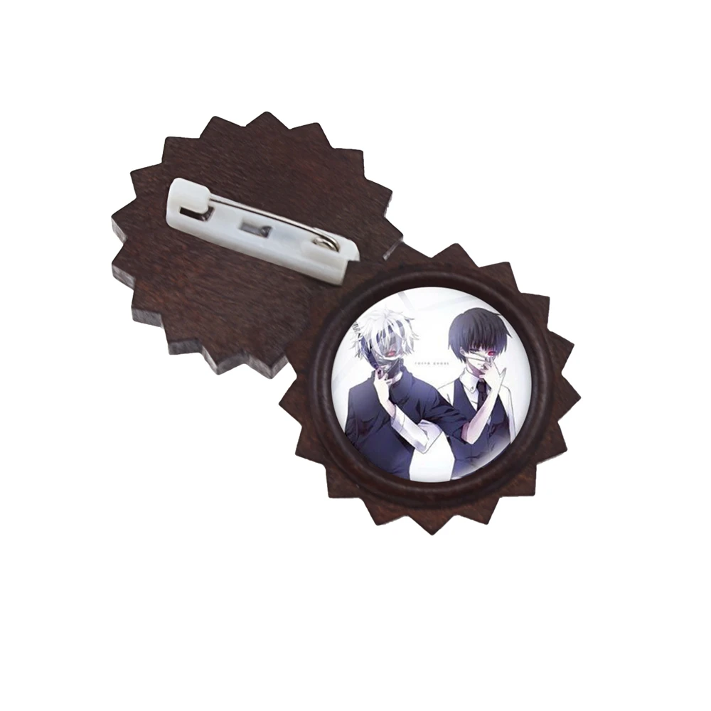 Женская брошь в форме цветка модная японском аниме Токийский Гуль деревянная со