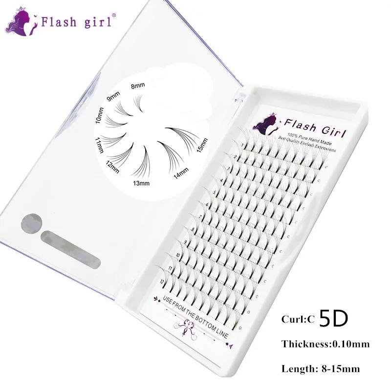 Flash girl макияж натуральный черный длинный стержень 5D 0 1 8-15 MIX наращивание ресниц