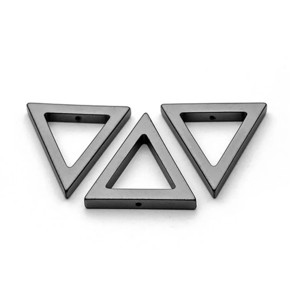 Гематитовая немагнитная треугольная подвеска гематитовая искусственная ручная