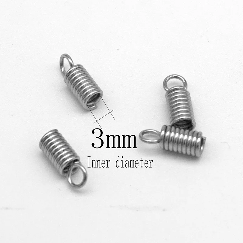 

2/3/4mm Stainless Steel Spring End Caps Cords Crimp Jewelry Findings Beads Jewelry Making Bracelet Necklace Supplies Handmade