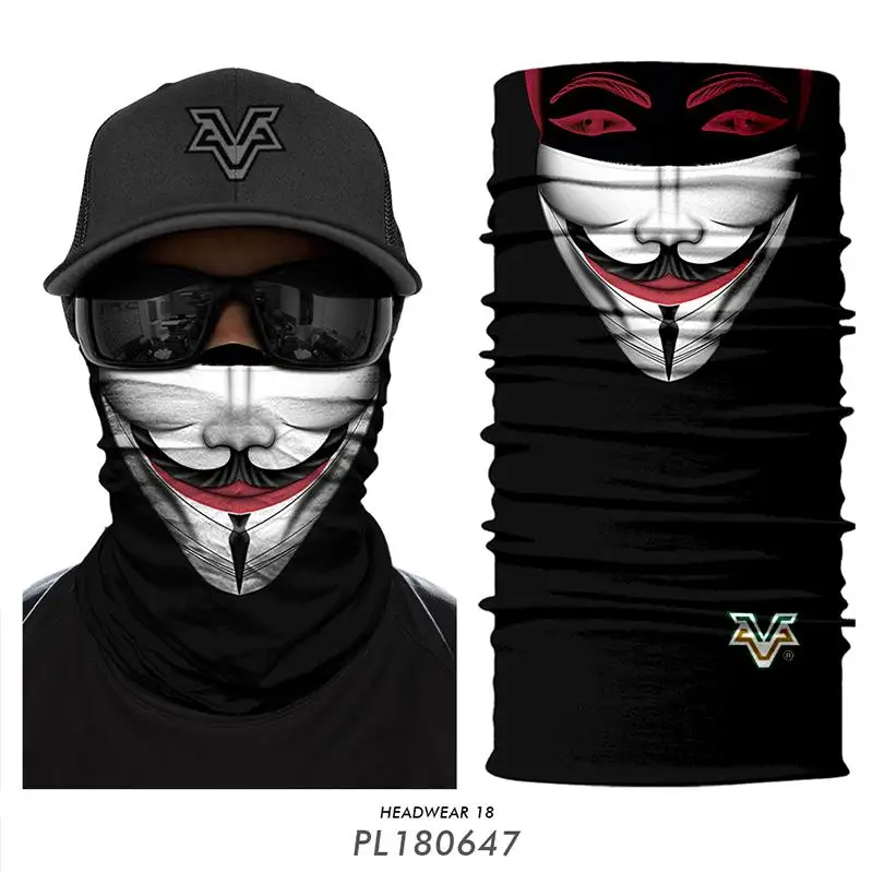 PL180647 3D бесшовные бандана Buffe V для VENDETTA Cycle Балаклава на открытом воздухе кемпинги, велосипед, походы крюк шарф-лента мульти Волшебная бандана - Цвет: PL180647