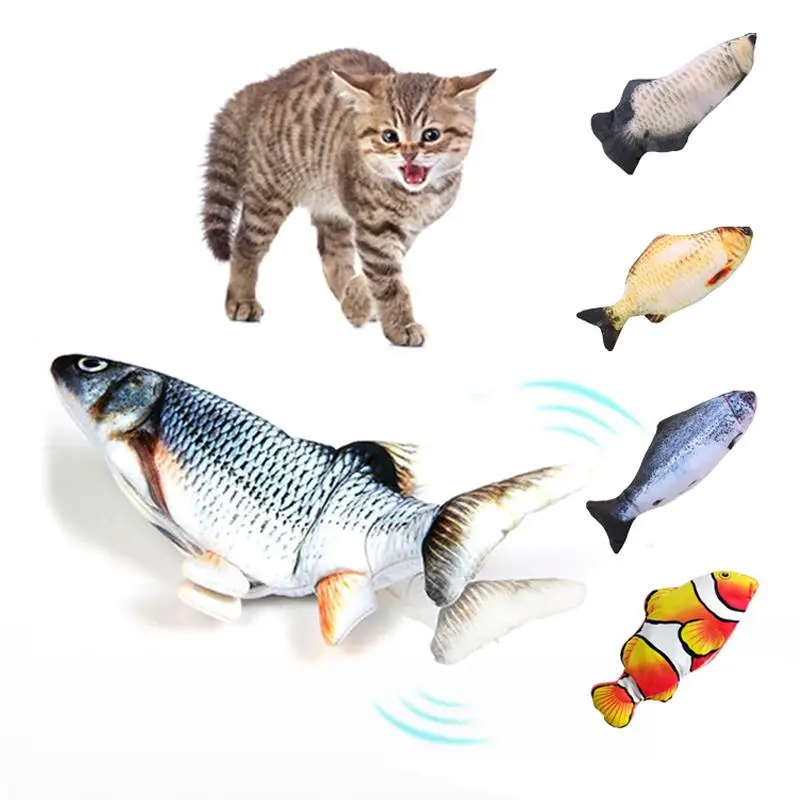 Мягкая Плюшевая Игрушка Рыба 30 см имитация электрических рыбок ручная моющаяся