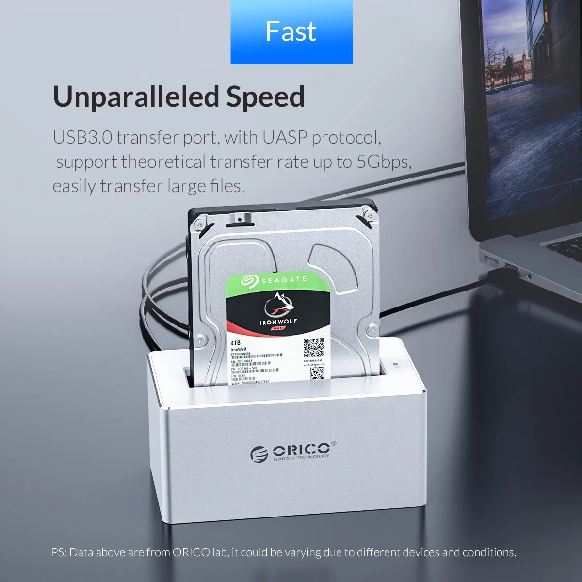 ORICO алюминиевый 3,5 дюймовый SATA для USB 3,0 HDD док-станция SSD адаптер для 2,5 3,5 Жесткий диск поддержка 10 ТБ с 12V Мощность