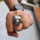 Агрессивные панель в форме французского бульдога большое кольцо личности Для мужчин хип-хоп рок кольцо в готическом стиле мотоциклиста вечерние ювелирное изделие, кольцо