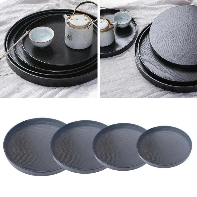 Деревянные Чай поднос круглый Форма закуска для кофе-брейка Еда еды Кухня