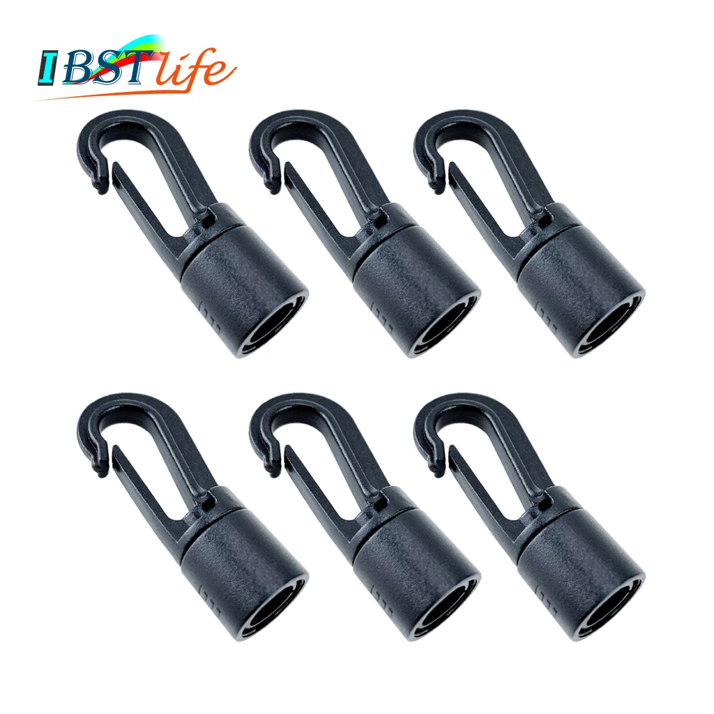 

6 Pieces/Lot Plastic Snap Hook Buckle Bungee Shock Tie Cord Ends Lock For Outdoor Camp Clothesline Elastic Rope Hook Accessories