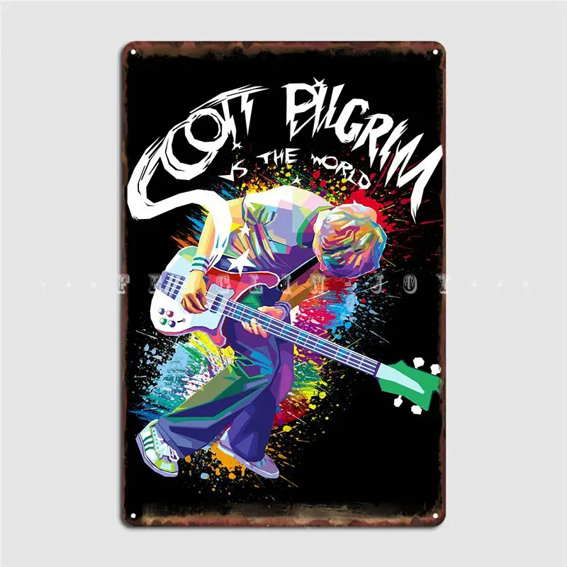 

Scoot Pilgrim In Wpap Metal Plaque Poster Cinema Garage Cinema Create Painting Décor Tin Sign Poster