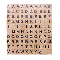 100pcs letters wooden english alphabet number digtal embellishments for crafts english words kids educational wood puzzle toys