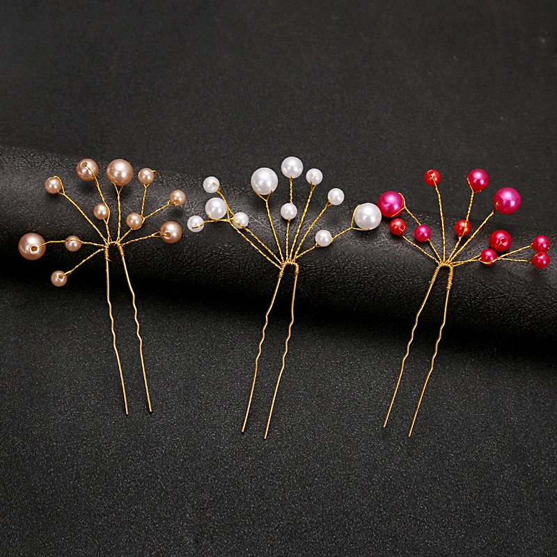 Модные украшения для волос золотого и красного цвета с белыми цветами золотыми