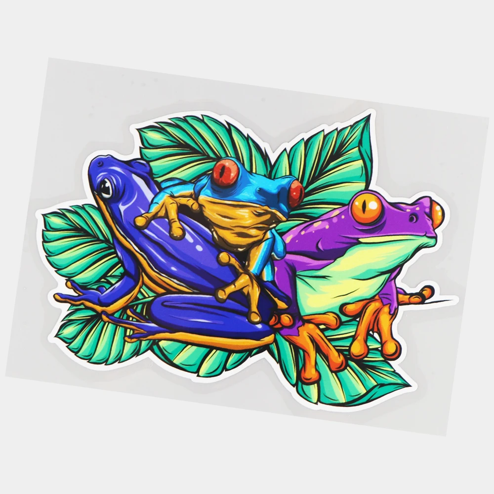 

JuYouHui Exterior Accessories Decal Cute Colorful Frog Fashion Bumper Decoration Cover Scratches Car Stickers