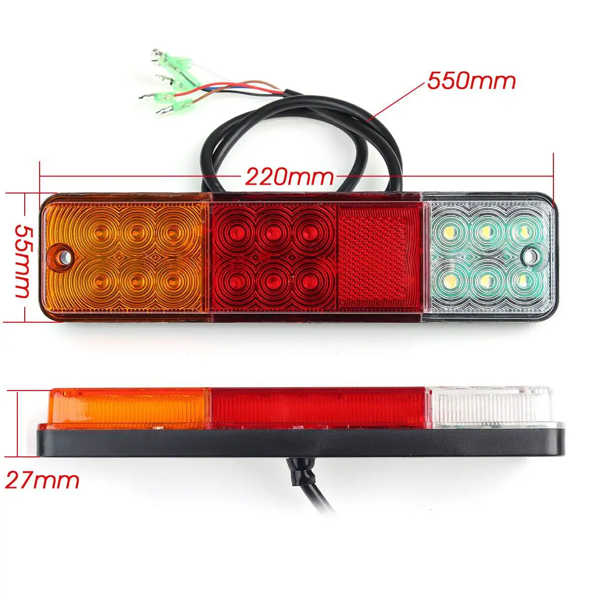 

2pcs Truck Trailer Light 12V 24V LED Rear Lamp Turn Signal Lamp Indicator Running Light LED Brake Trailer Rear Light Forklift