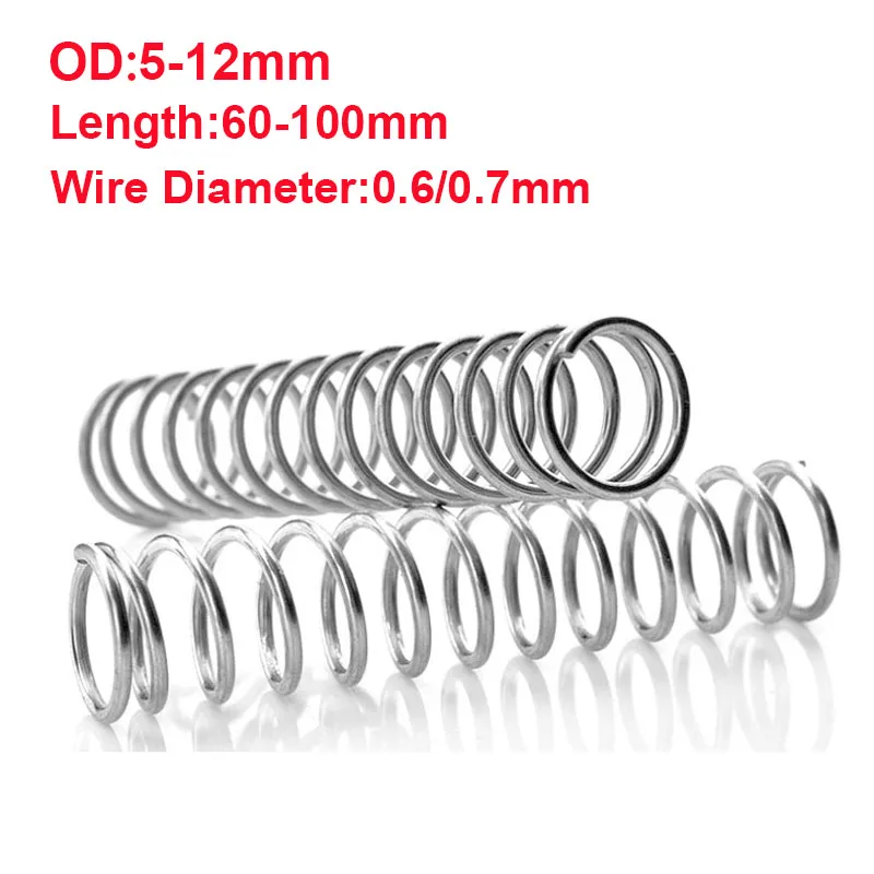 

1Pcs Zinc-plated Compression Springs Y-shaped Compression Return spring Wire Dia 0.6mm/0.7mm OD 5-12mm Length 60-100mm