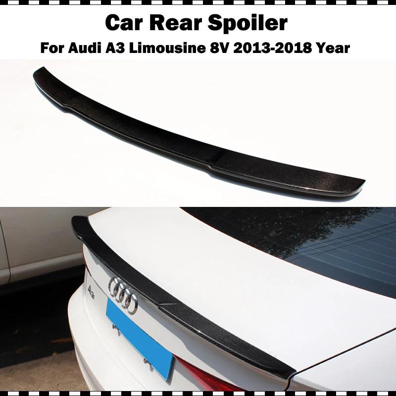 Задний спойлер из углеродного волокна крыло для audi A3 лимузин седан 2014 2018 8V CF