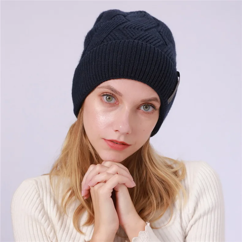 NUZADA брендовые зимние вязанные шапочки Skullies шапочки шапки s мужские женские шерстяные плюс бархатные со стразами шапка с наушниками уличные лыжные теплые шапки
