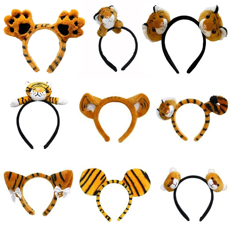 Новинка 2022 милые плюшевые маленькие тигровые повязки мягкие пушистые украшения